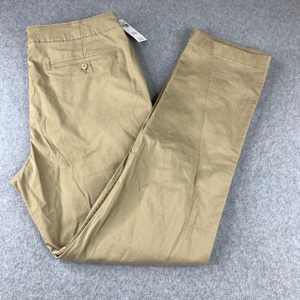 Hollister Slim Straight Chino Pants Mens 34x34 Tan Khaki Stretch Cotton NWT